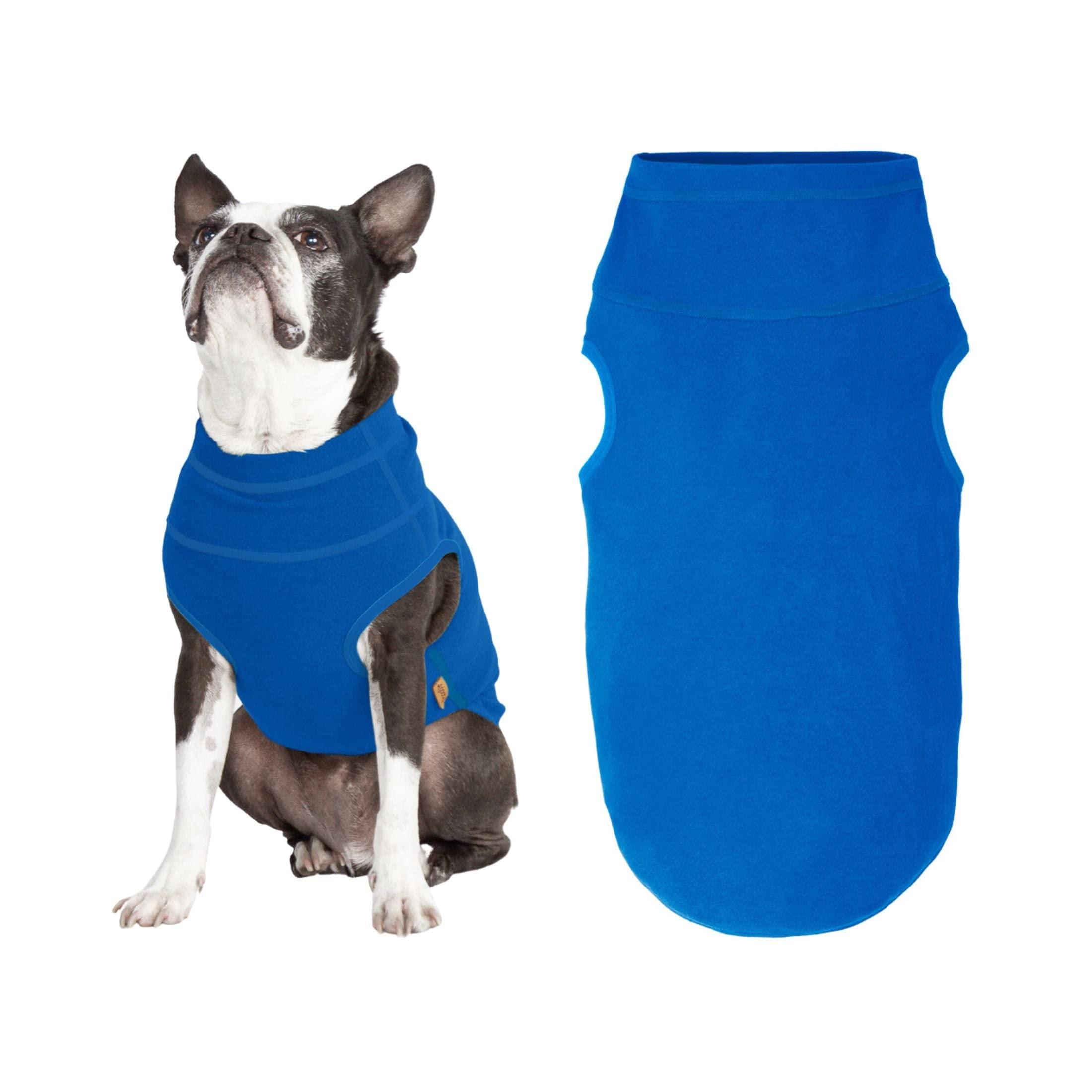 Gooby Microfiber Stretch Fleece Dog Vest- Blue, Large