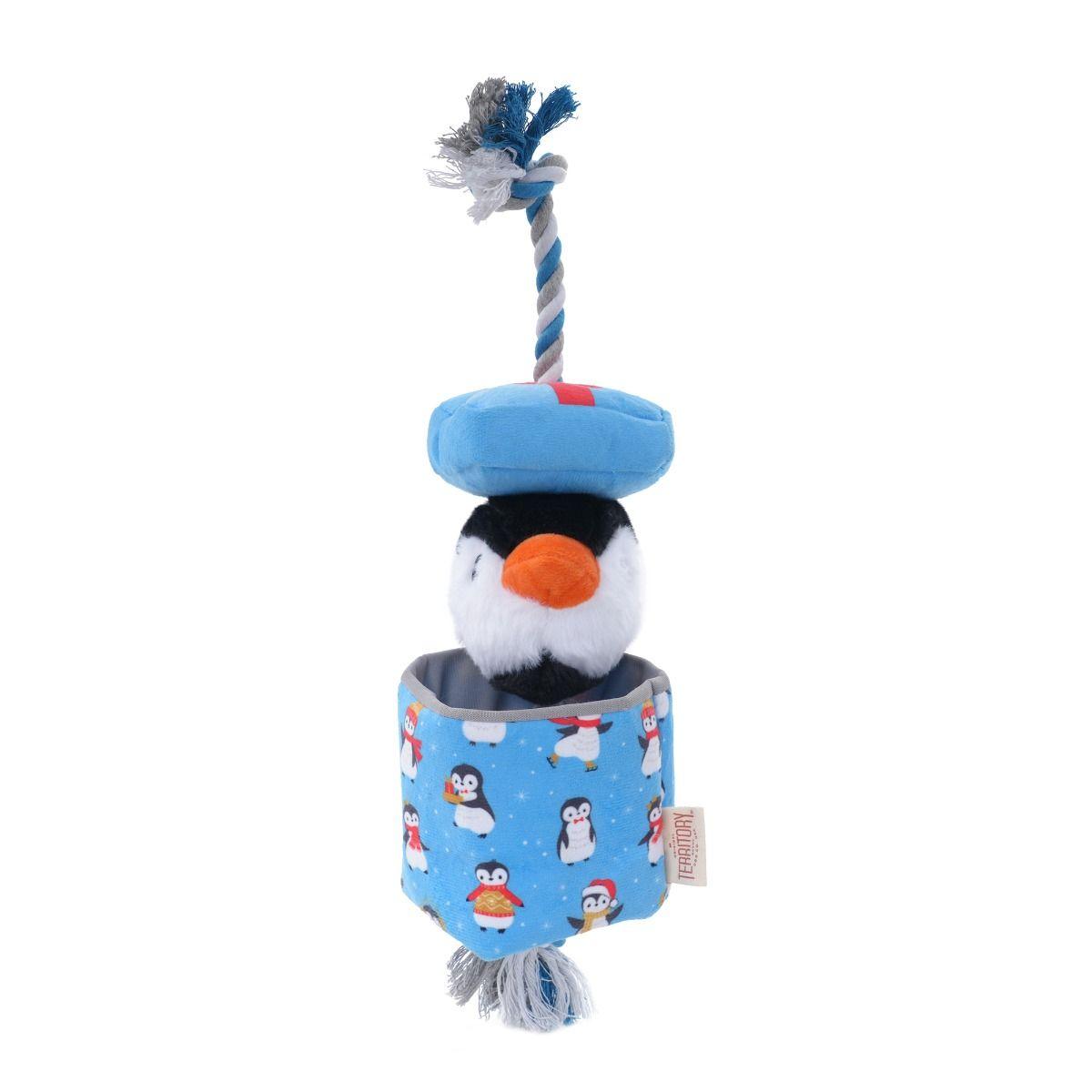 Original Territory Penguin Popper Tug & Treat Dog Toy, 14-in