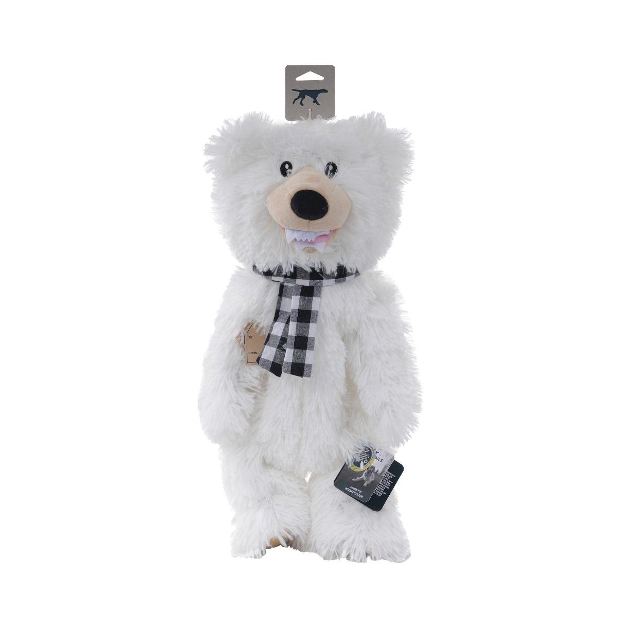 Tall Tails Holiday Stuffless Polar Bear Dog Toy, 20-in