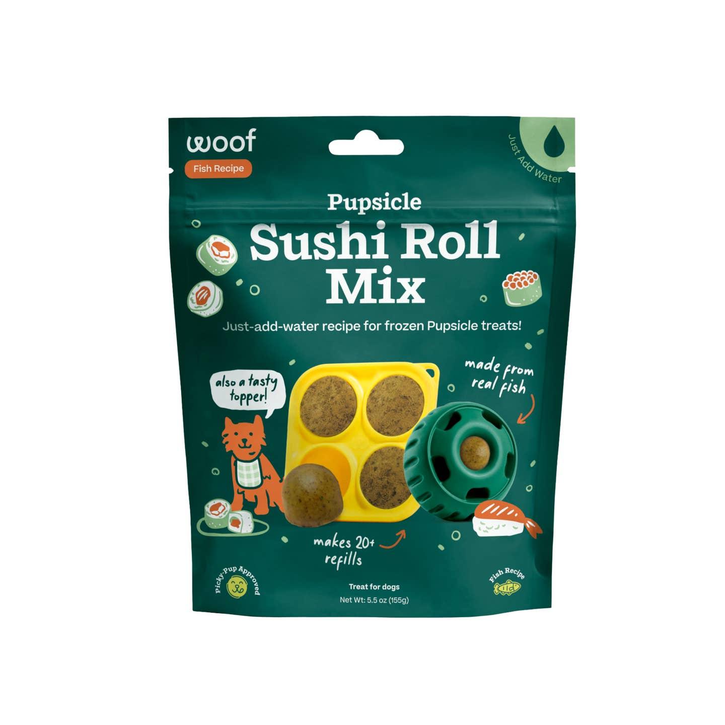 Woof Pet Pupsicle Mix Sushi Roll Fish Recipe Dog Treats, 5.5-oz