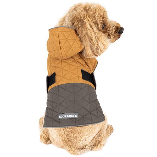 Petrageous Eddie Bauer Richland Dog Jacket, Brown/Gray, Large