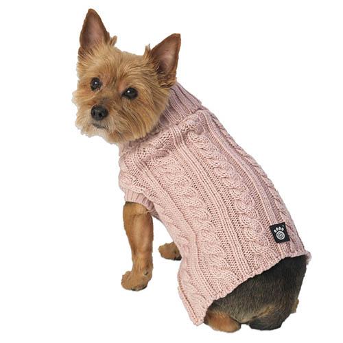 Petrageous Marley's Cable Dog Sweater, Rose, X-Large