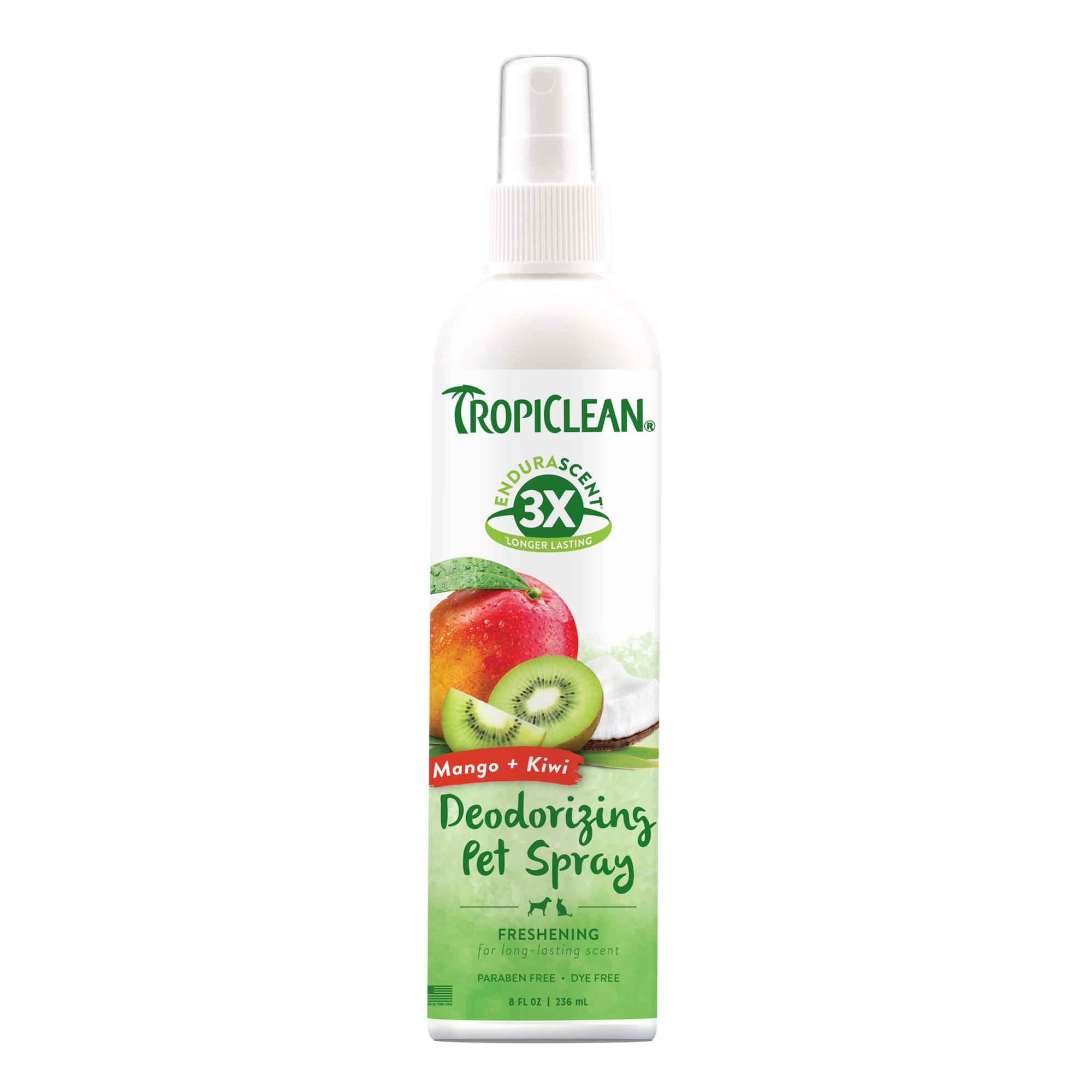 TropiClean EnduraScent Mango Kiwi Deodorizing Pet Spray, 8-oz