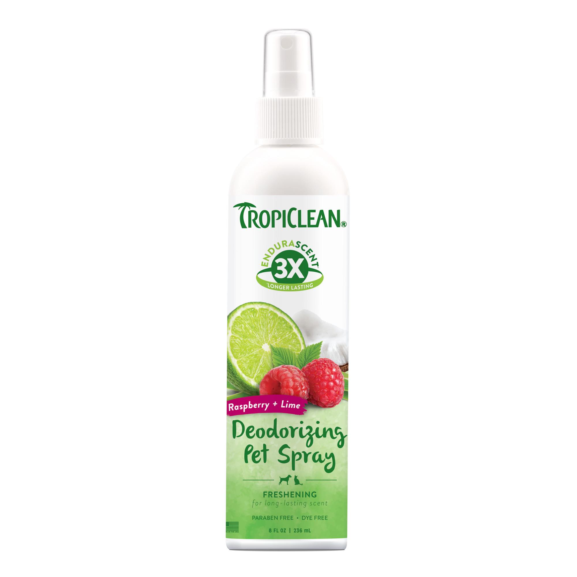TropiClean EnduraScent Raspberry Lime Deodorizing Pet Spray, 8-oz