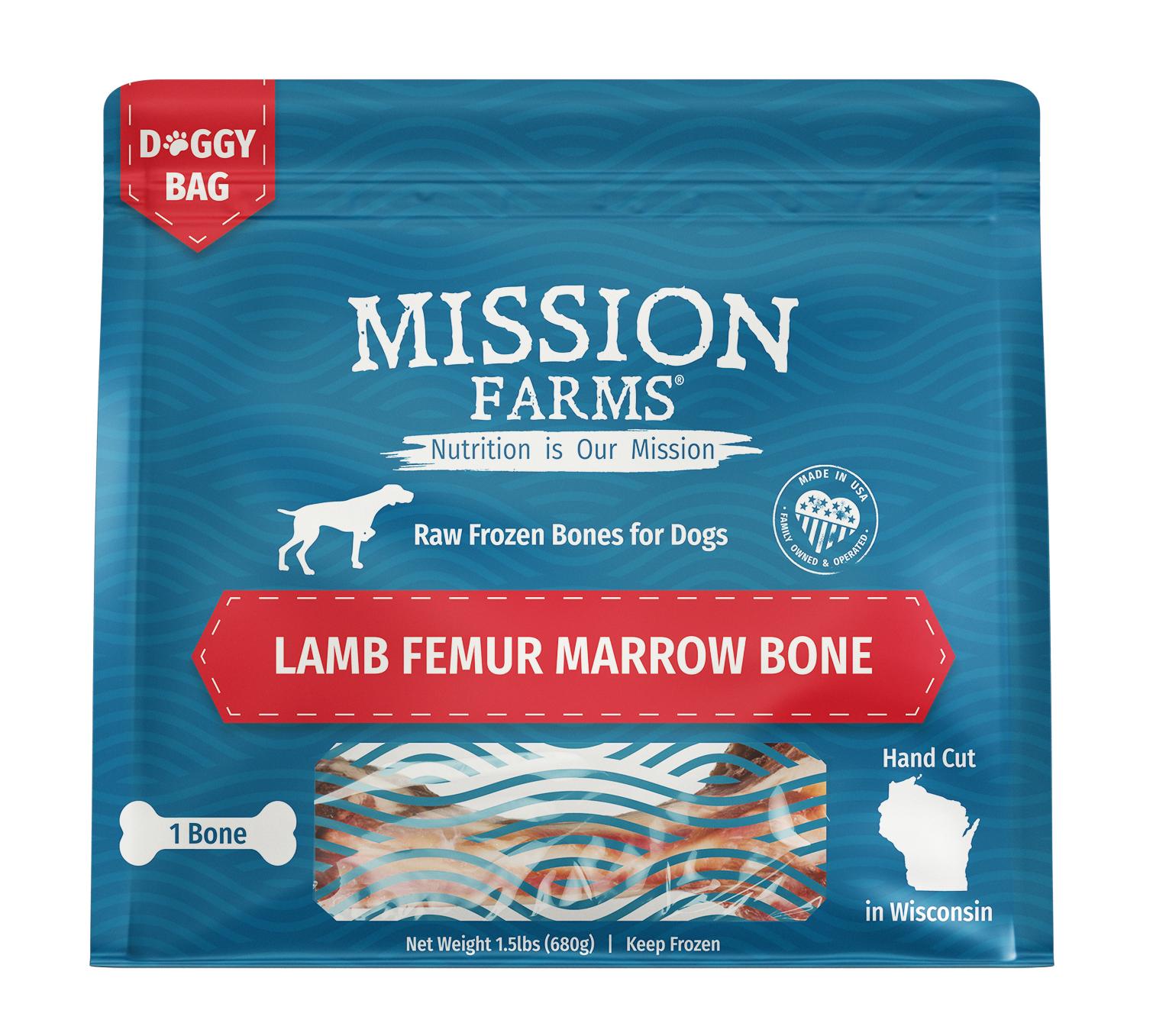 Mission Farms Lamb Femur Marrow Bone Dog Treats, 1-pk