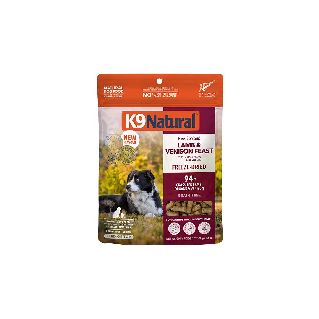 K9 Natural New Zealand Lamb & Venison Feast Grain-Free Freeze-Dried Dog Food, 3.5-oz