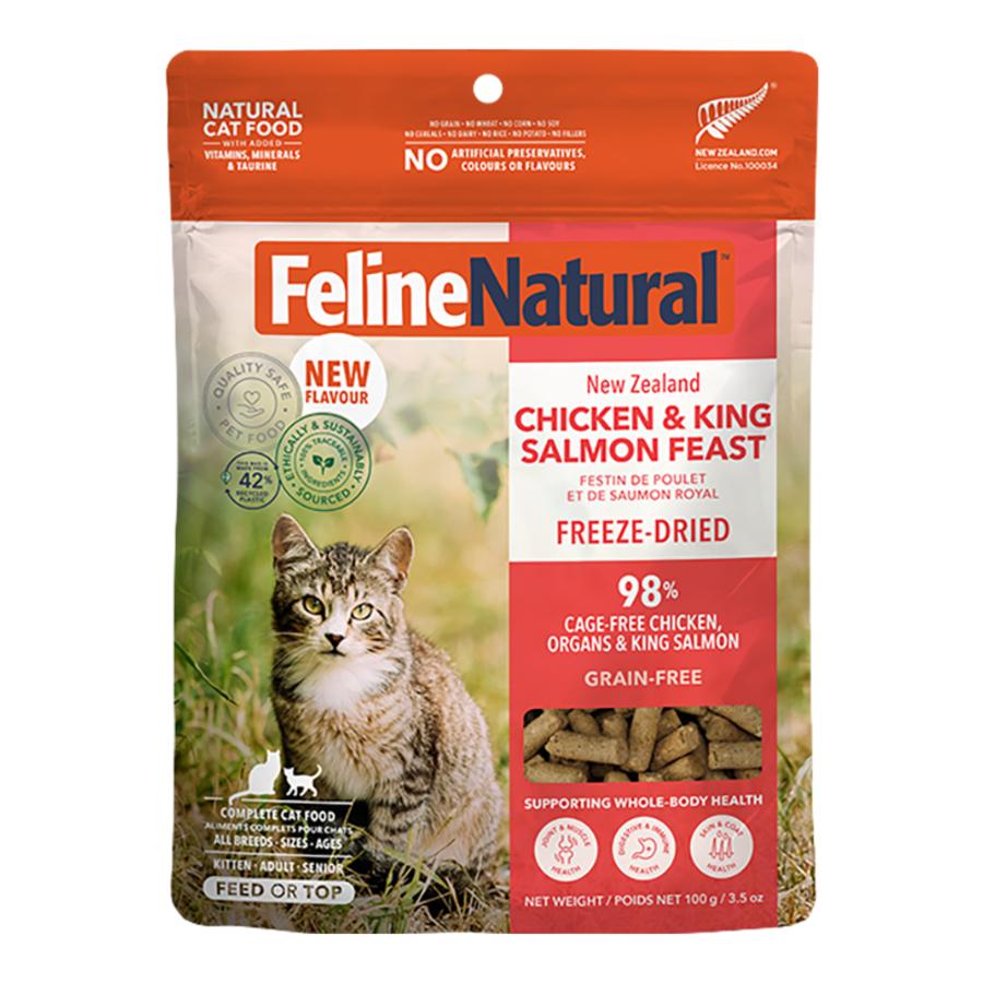 Feline Natural New Zealand Chicken & King Salmon Feast Grain-Free Freeze-Dried Cat Food