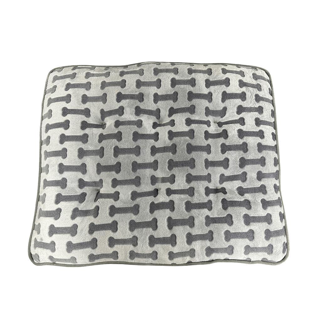 Ethical Spot Sleep Zone Luxe Bone Print Pillow Dog Bed, Light Gray, 38-in