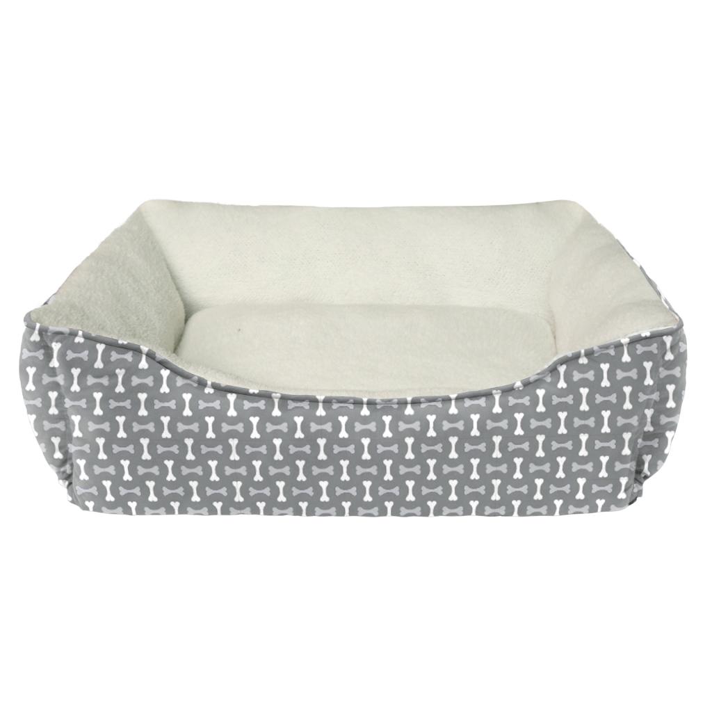 Ethical Spot Sleep Zone Tossed Bones Dog Bed, Gray, 20-in