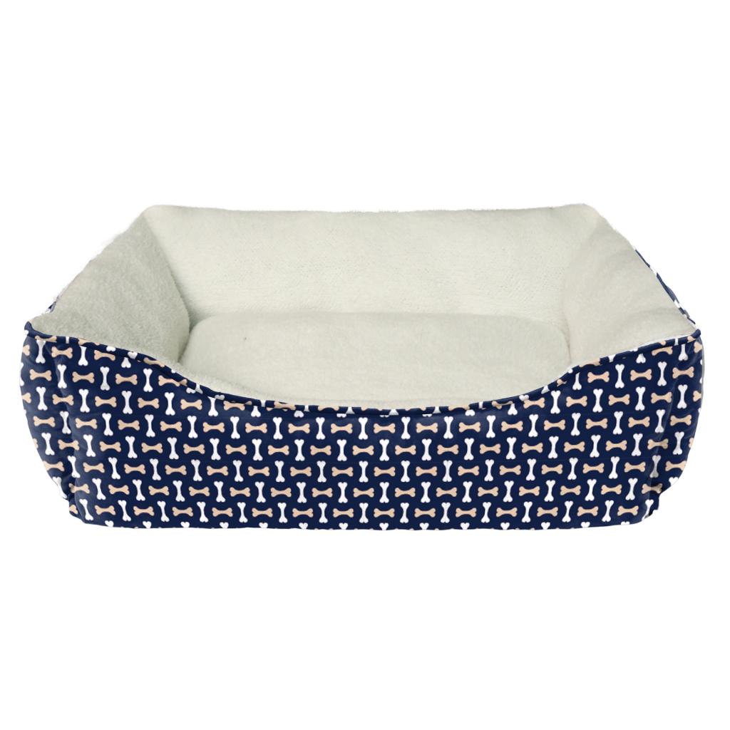 Ethical Spot Sleep Zone Tossed Bones Dog Bed, Navy, 30-in
