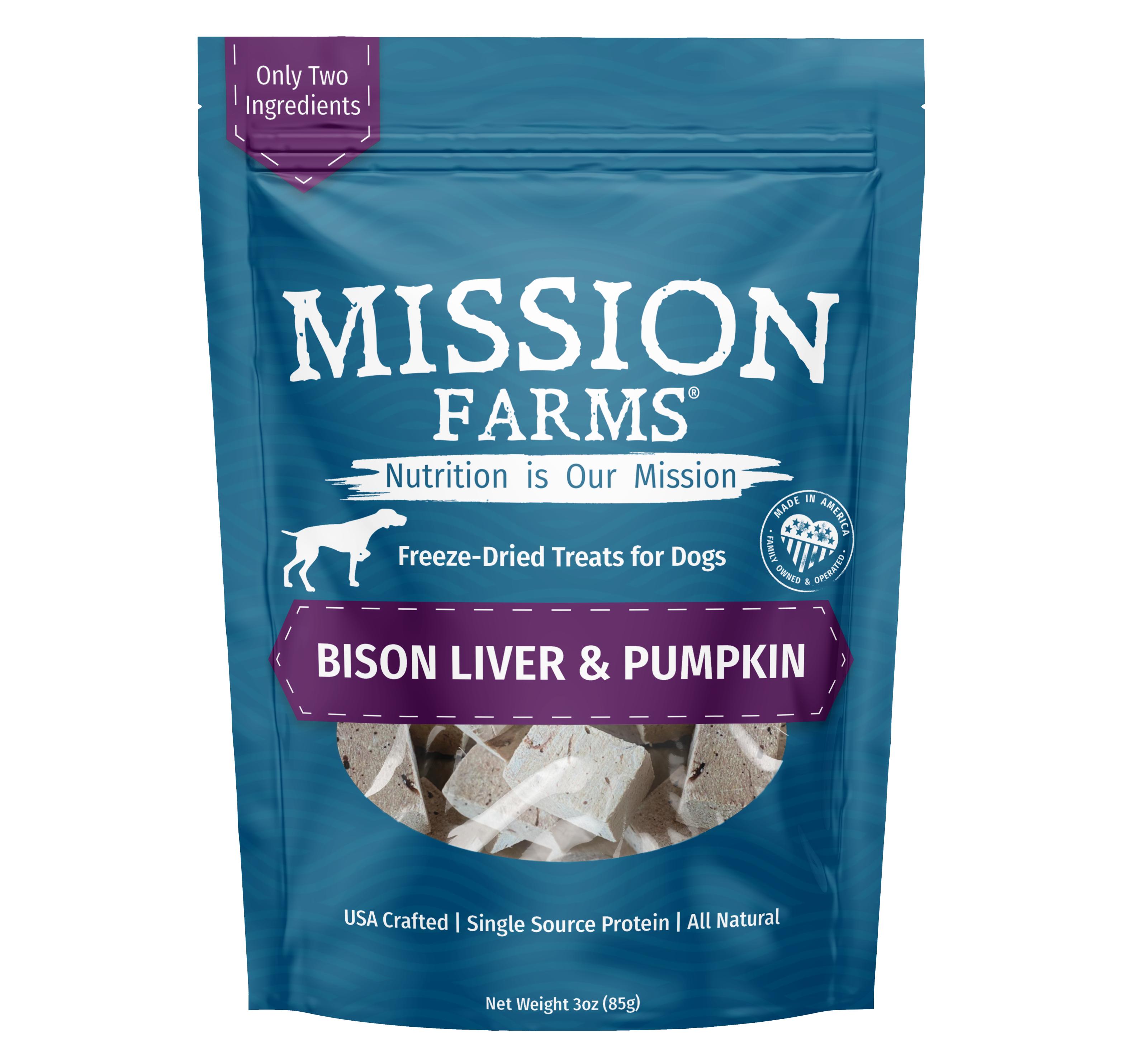Mission Farms Bison Liver & Pumpkin Freeze-Dried Dog Treats, 3-oz