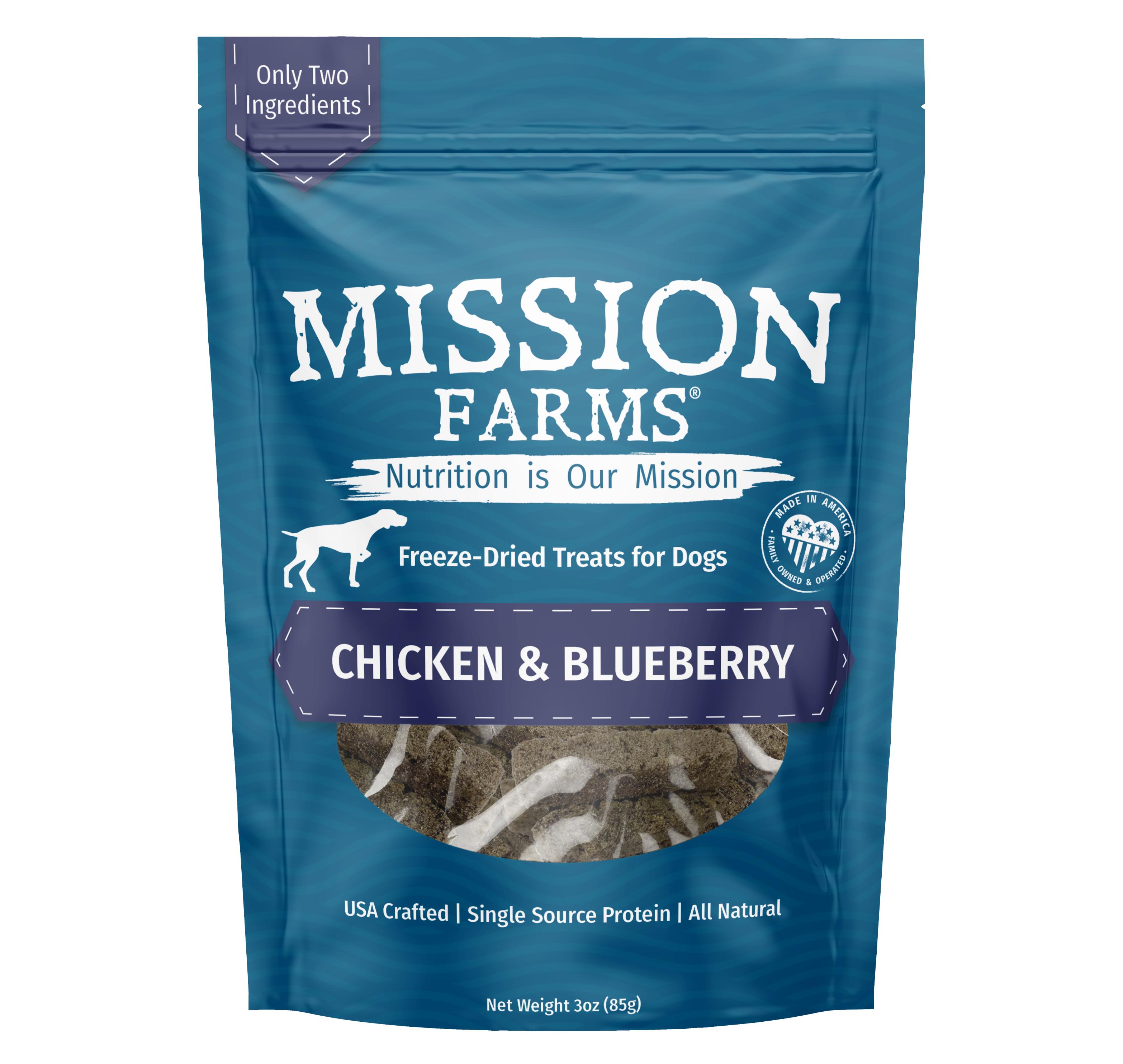Mission Farms Chicken & Blueberry Freeze-Dried Dog Treats, 3-oz