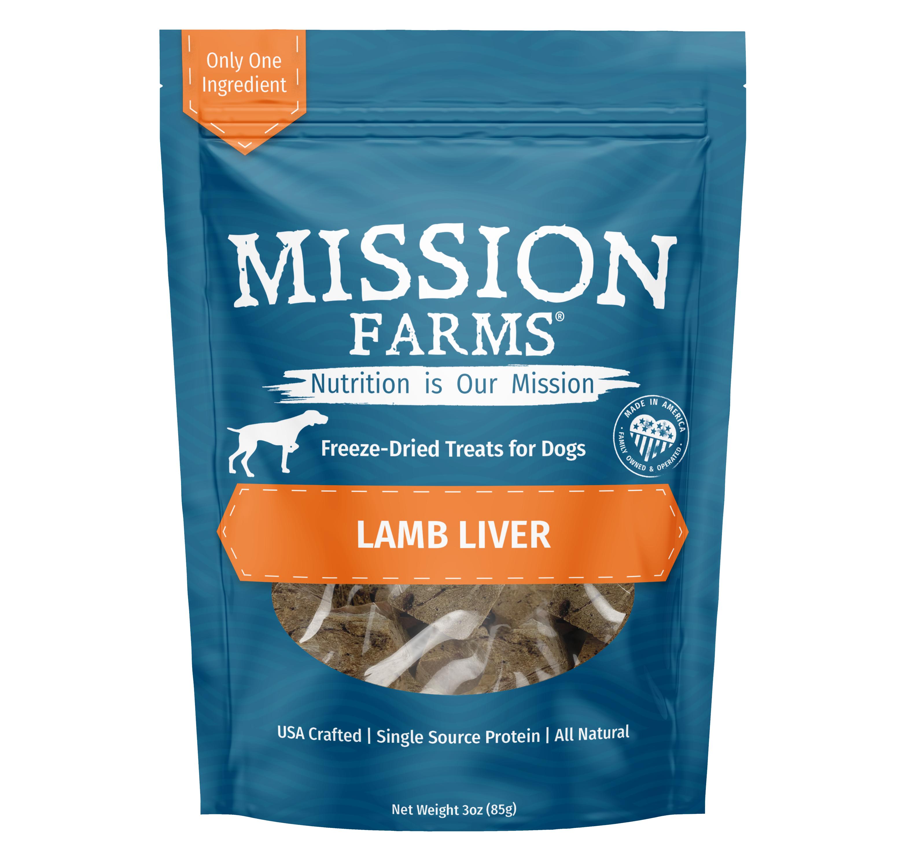 Mission Farms Lamb Liver Freeze-Dried Dog Treats, 3-oz