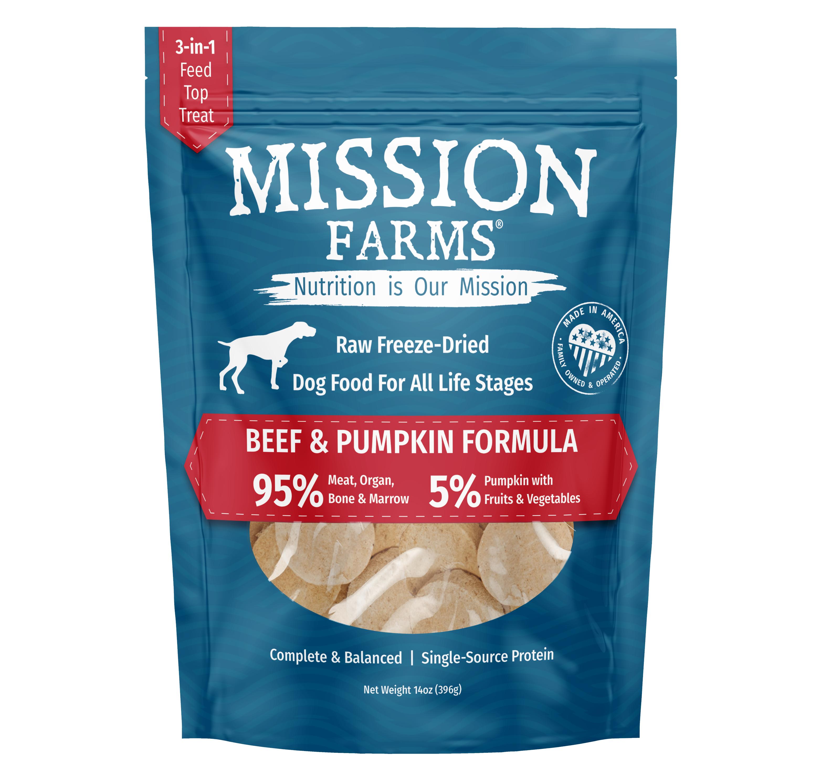 Mission Farms Beef & Pumpkin Freeze-Dried Dog Food