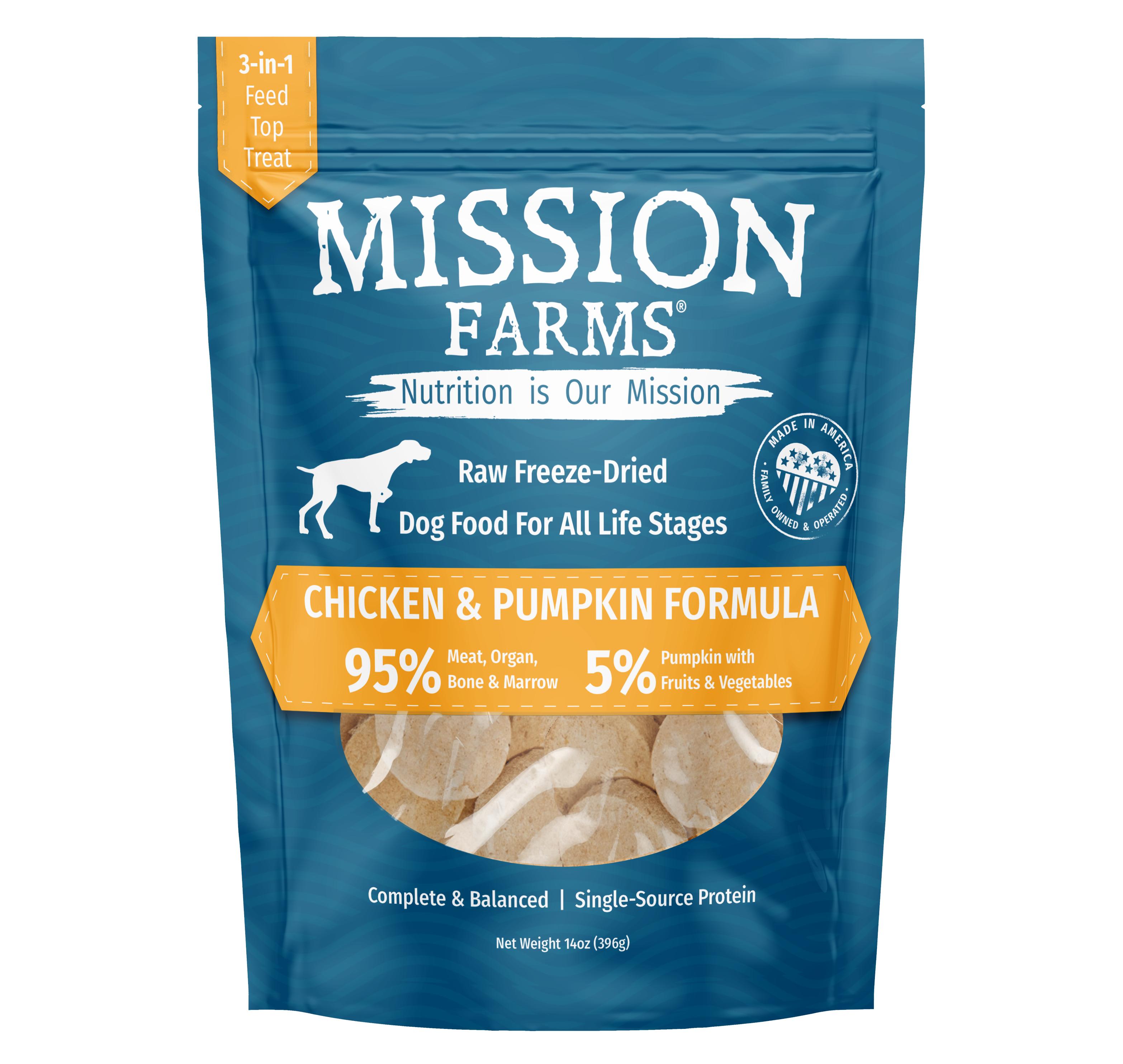 Mission Farms Chicken & Pumpkin Freeze-Dried Dog Food
