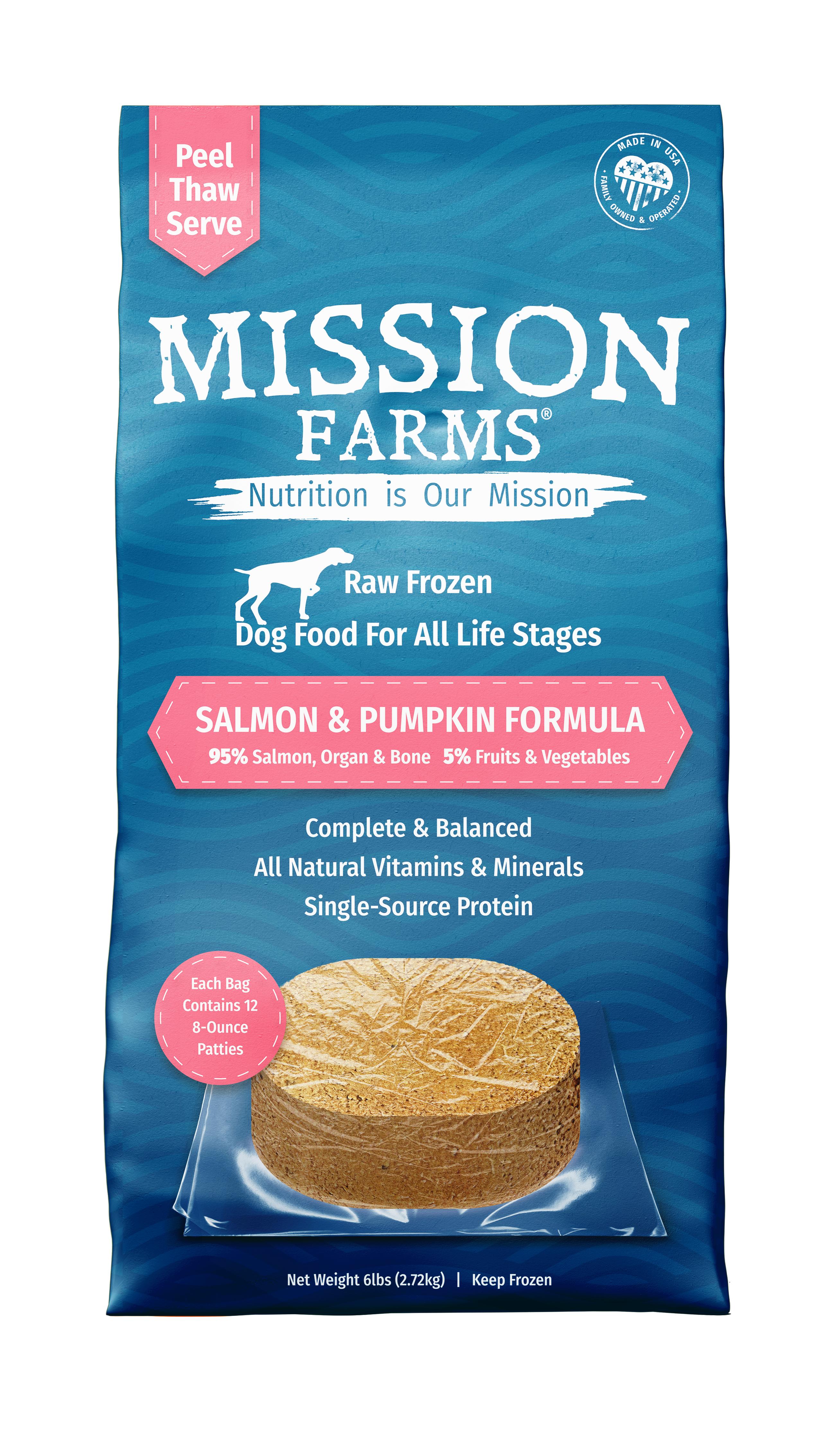 Mission Farms Salmon & Pumpkin Raw Frozen Dog Food