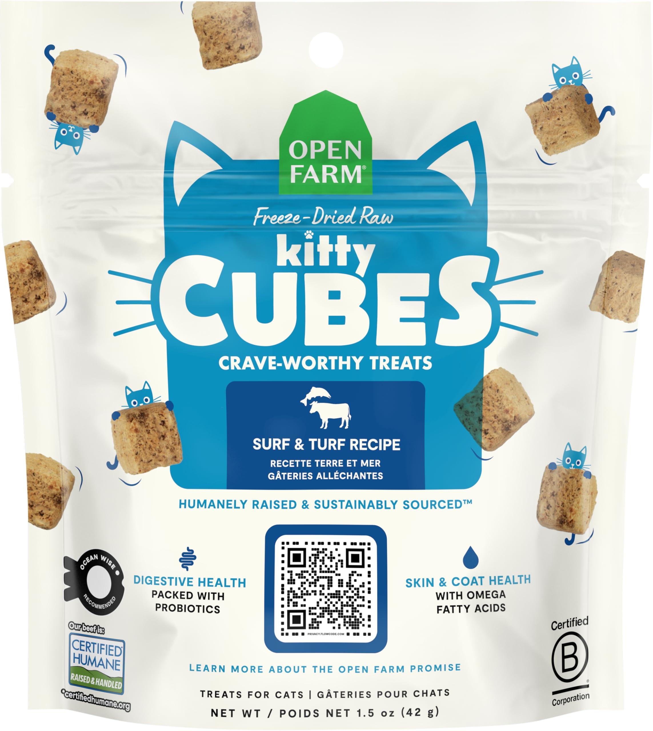 Open Farm Kitty Cubes Surf & Turf Freeze-Dried Cat Treats