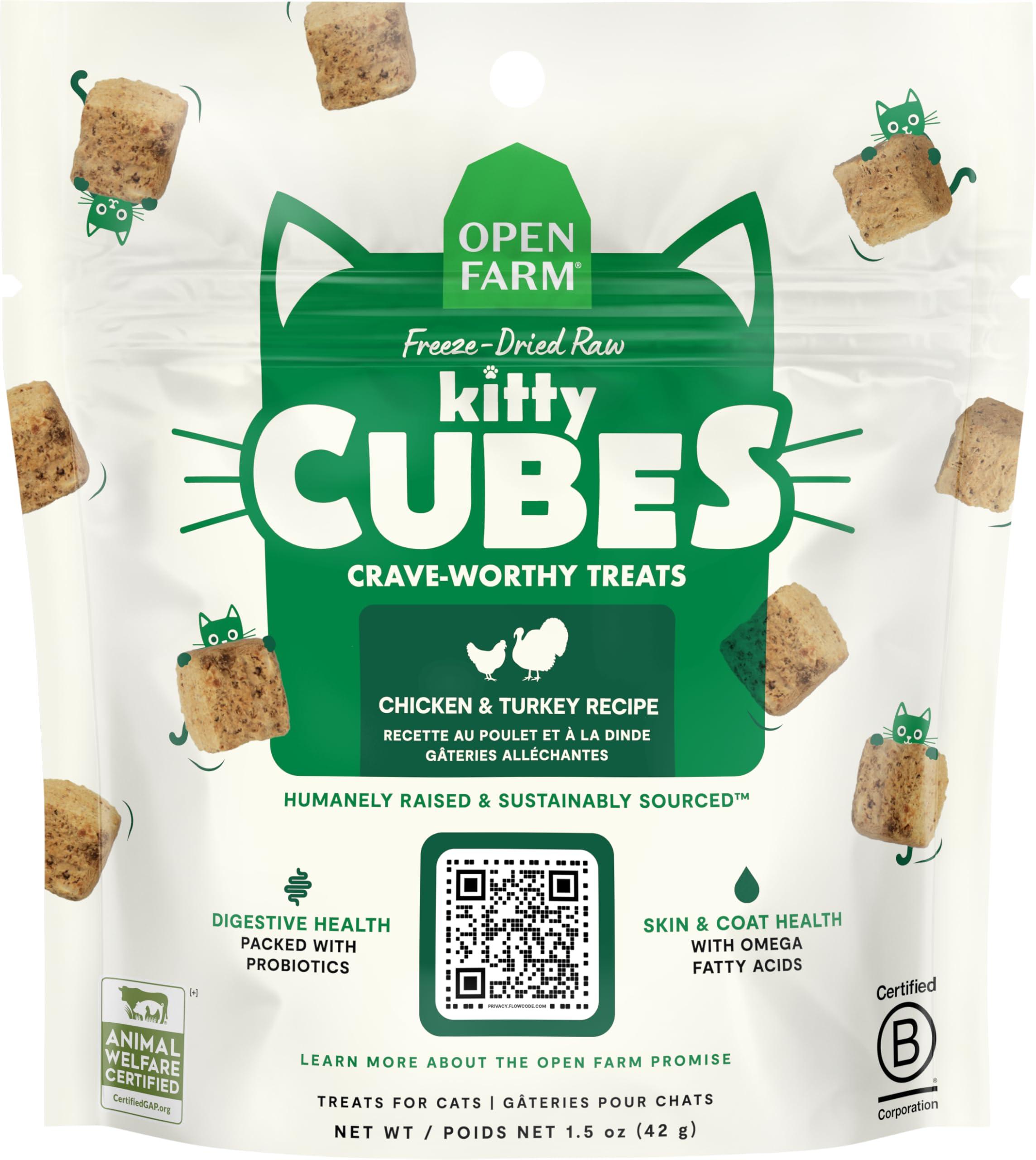 Open Farm Kitty Cubes Chicken & Turkey Freeze-Dried Cat Treats