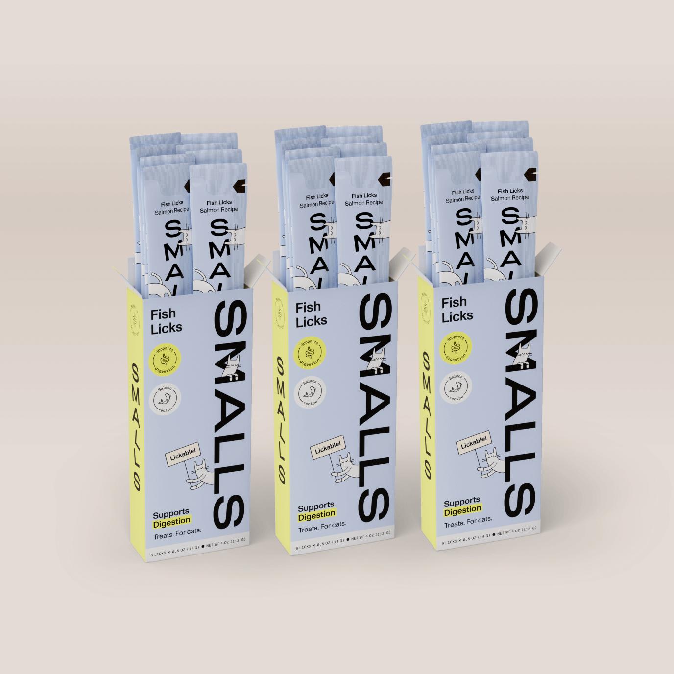 Smalls Fish Licks Digestion Lickable Cat Treats