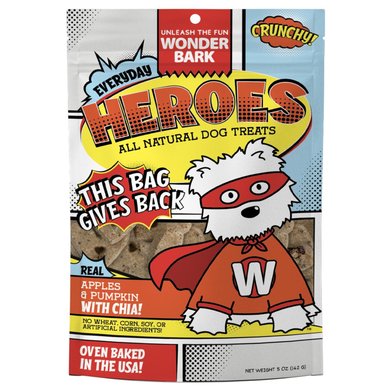 Wonder Bark Heroes Apples & Pumpkin Dog Treats, 5-oz