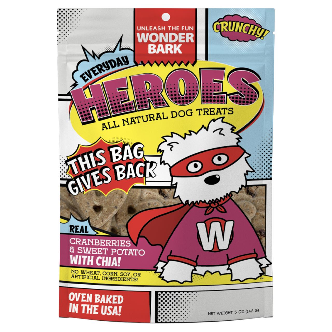 Wonder Bark Heroes Cranberries & Sweet Potato Dog Treats, 5-oz