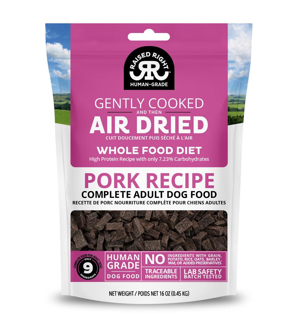 Raised Right Original Pork Recipe Adult Air-Dried Dog Food, 1-lb