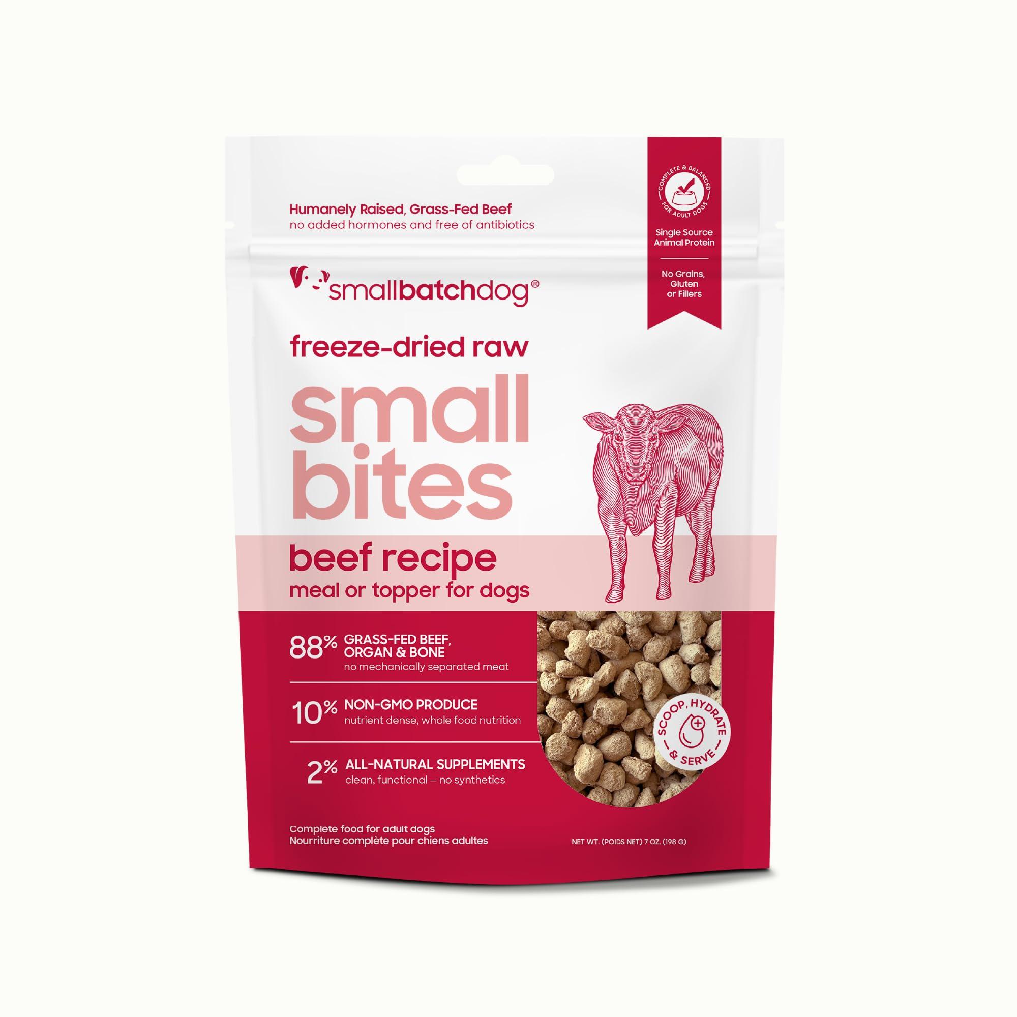 Smallbatch Scoopable Small Bites Beef Freeze-Dried Dog Food, 7-oz