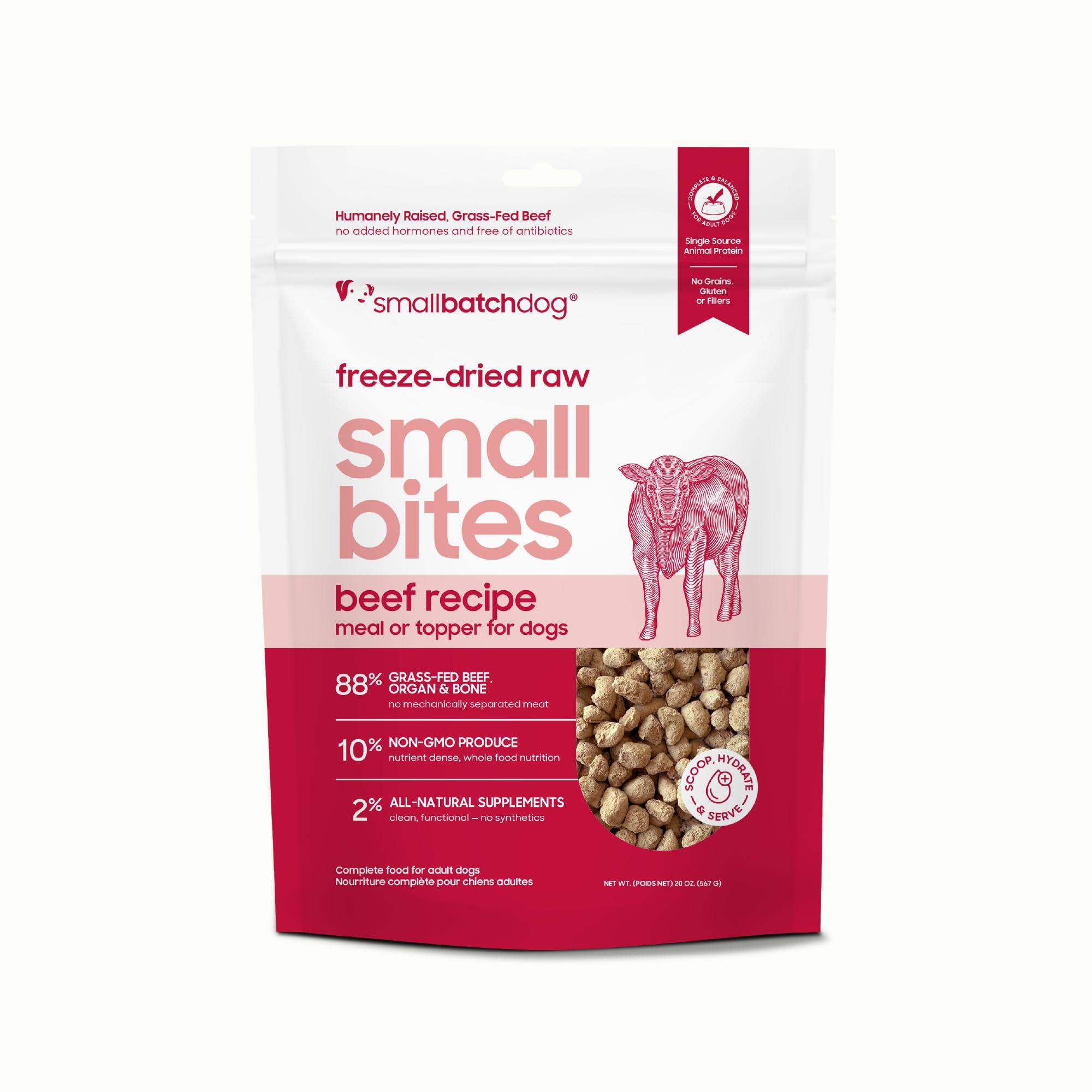 Smallbatch Scoopable Small Bites Beef Freeze-Dried Dog Food, 20-oz