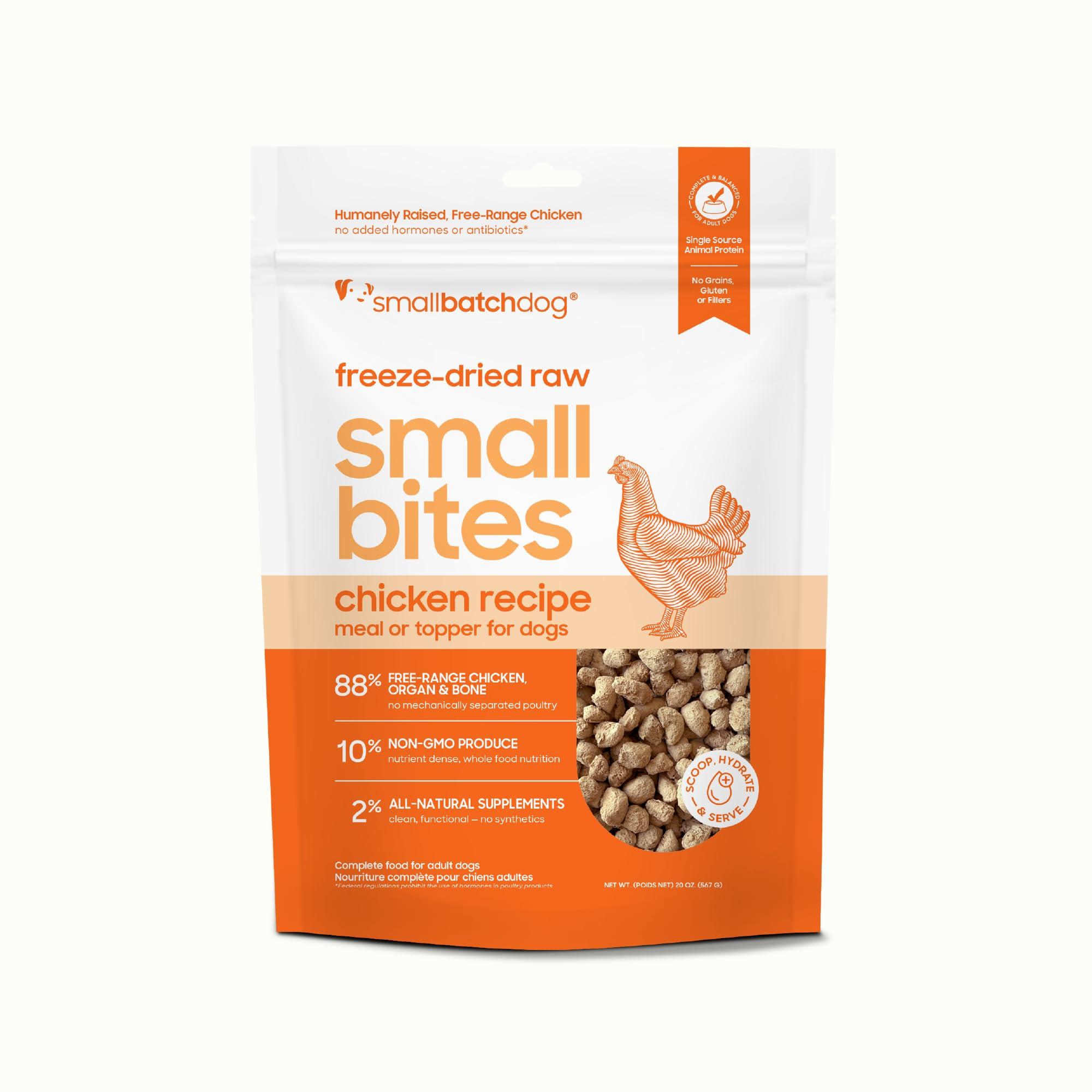 Smallbatch Scoopable Small Bites Chicken Freeze-Dried Dog Food, 20-oz