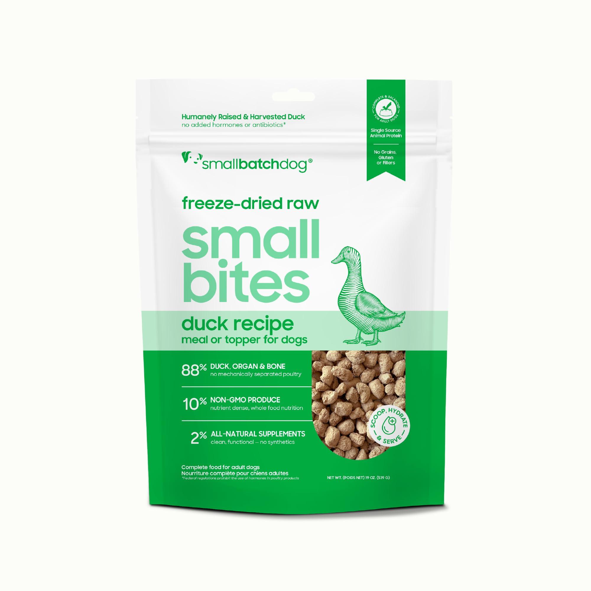 Smallbatch Scoopable Small Bites Duck Freeze-Dried Dog Food, 19-oz