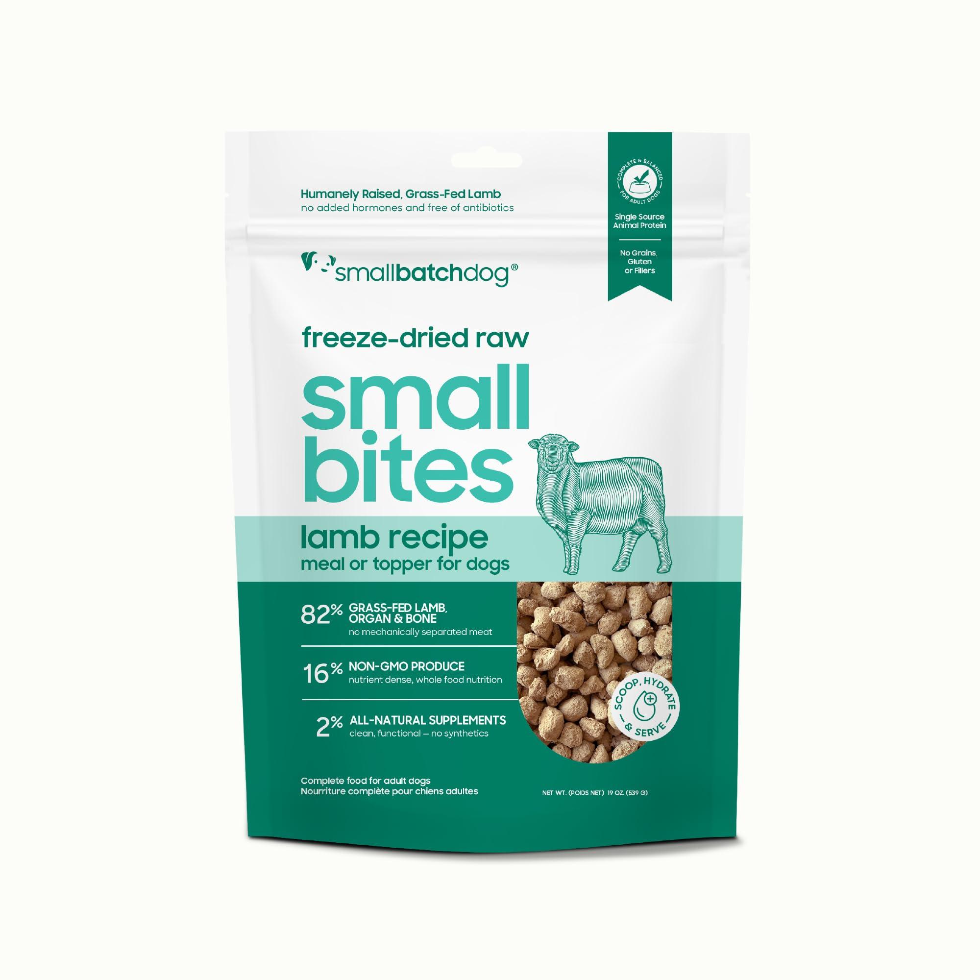 Smallbatch Scoopable Small Bites Lamb Freeze-Dried Dog Food, 19-oz