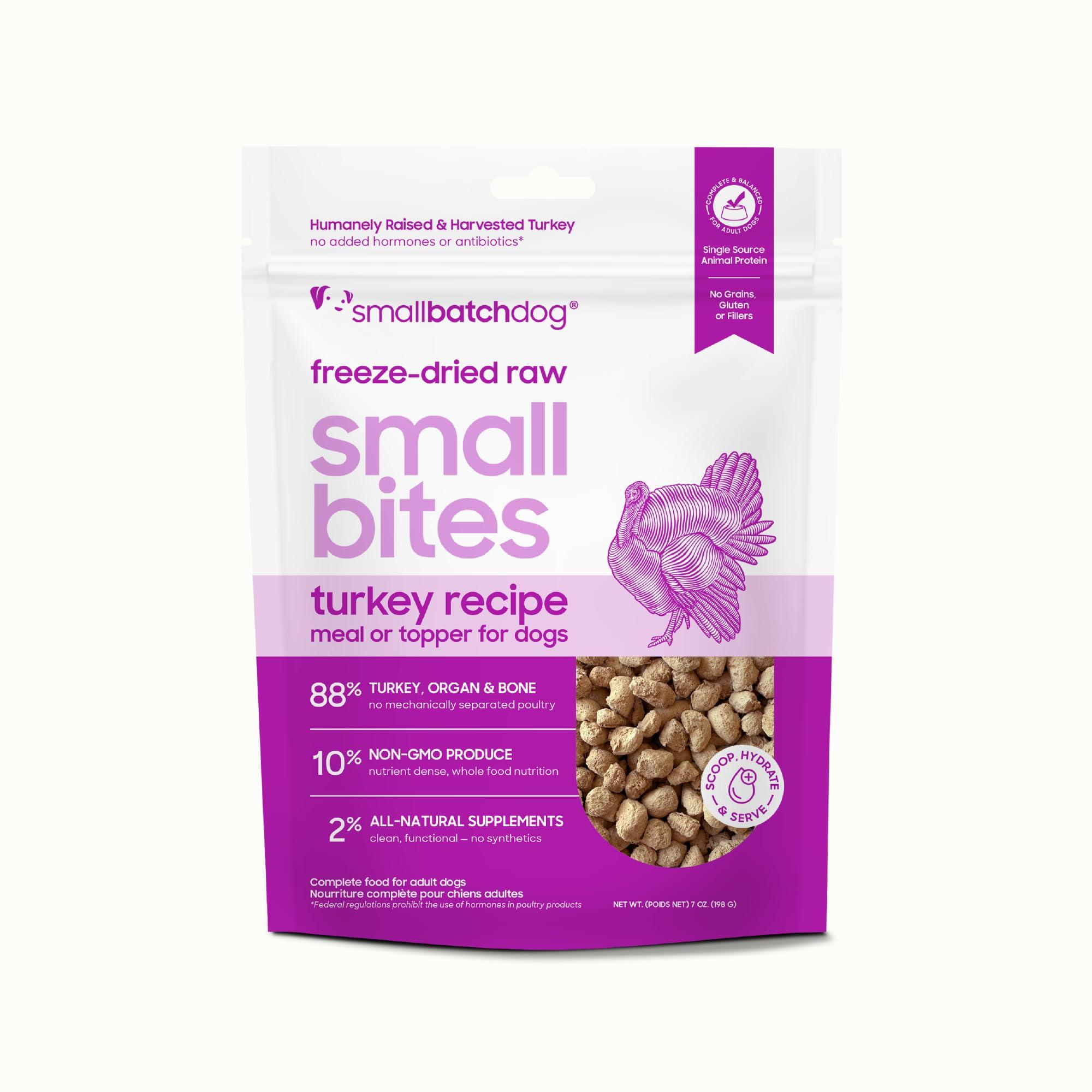 Smallbatch Scoopable Small Bites Turkey Freeze-Dried Dog Food, 7-oz