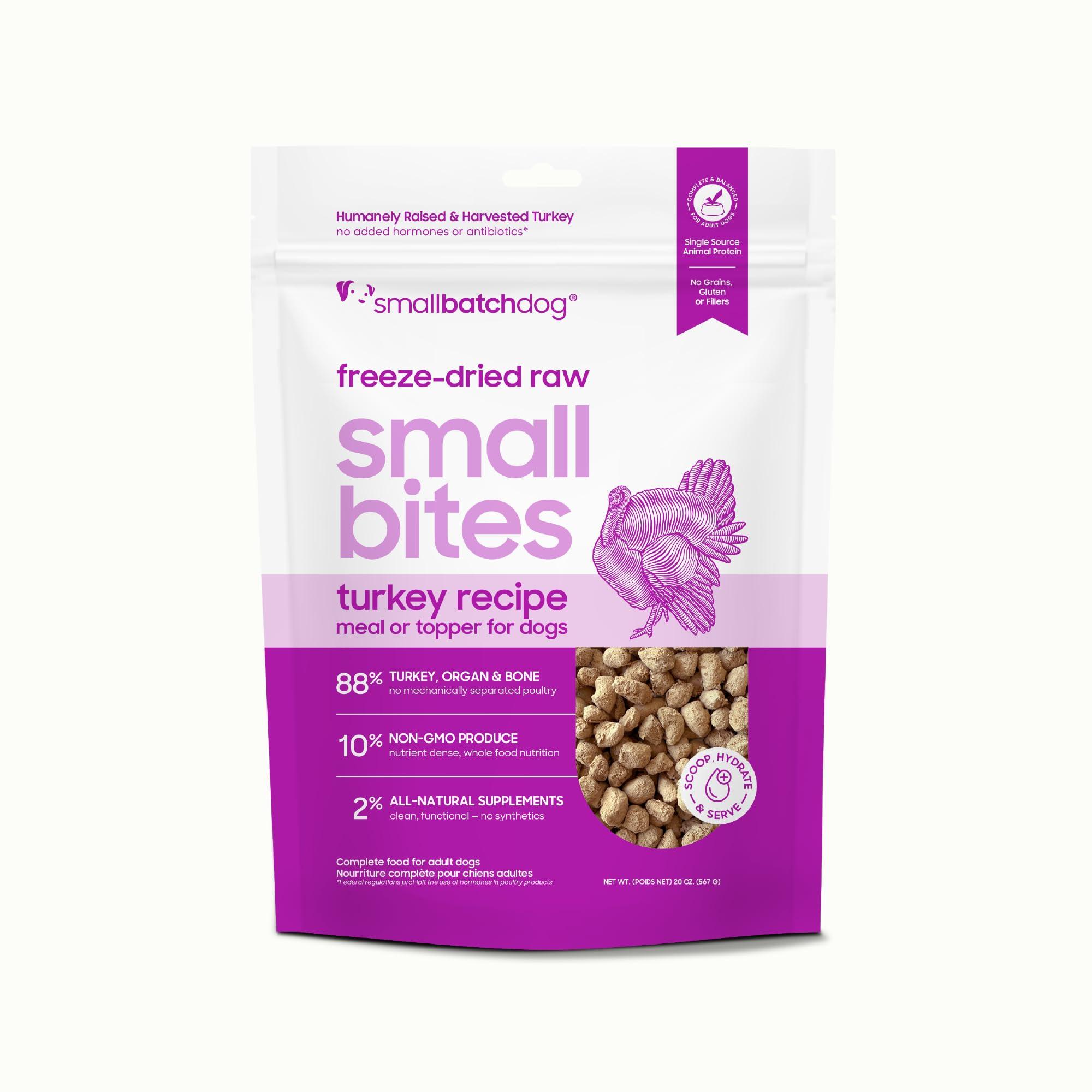 Smallbatch Scoopable Small Bites Turkey Freeze-Dried Dog Food, 20-oz