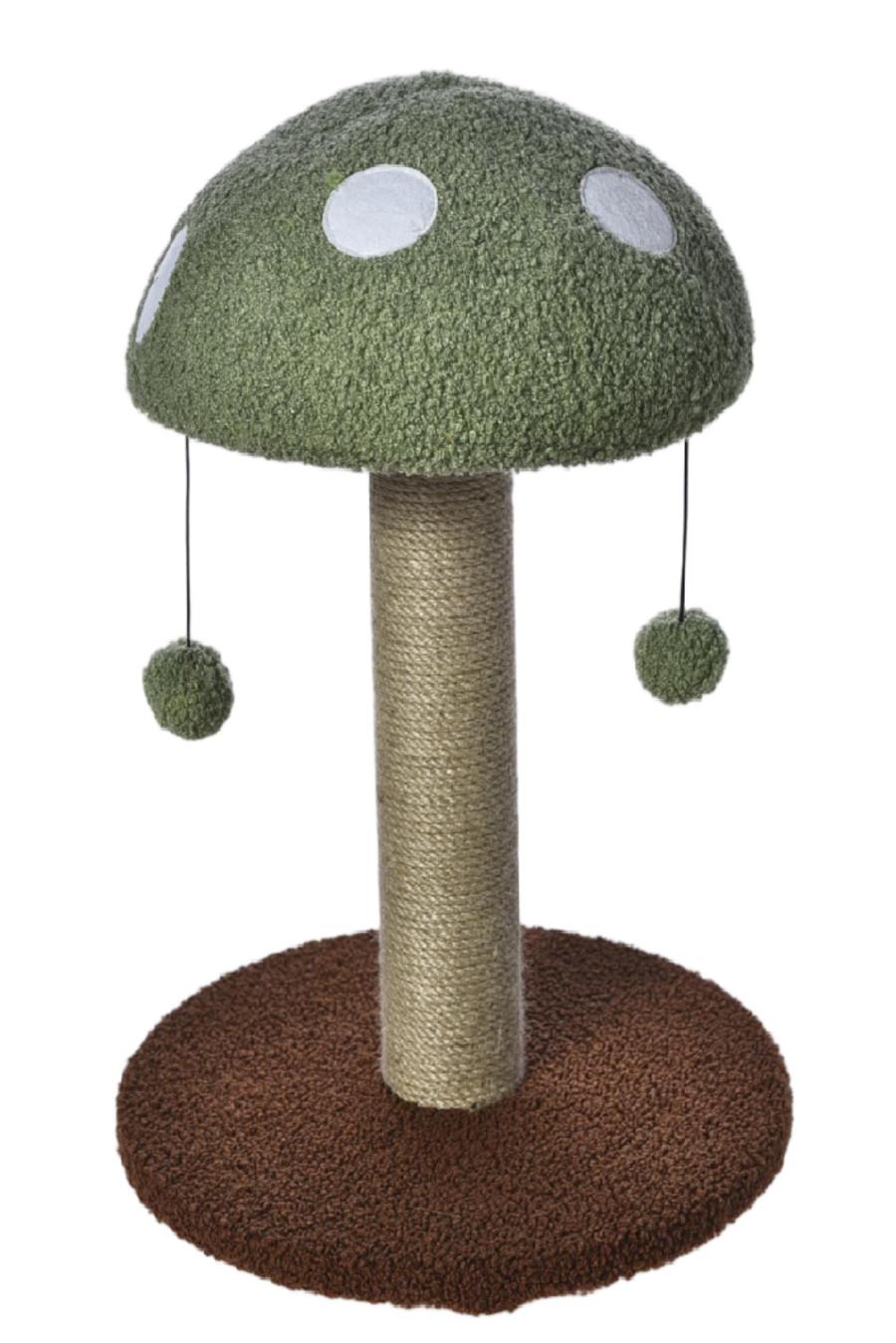 Max & Marlow Mushroom Cat Scratching Post, Green, 17-in