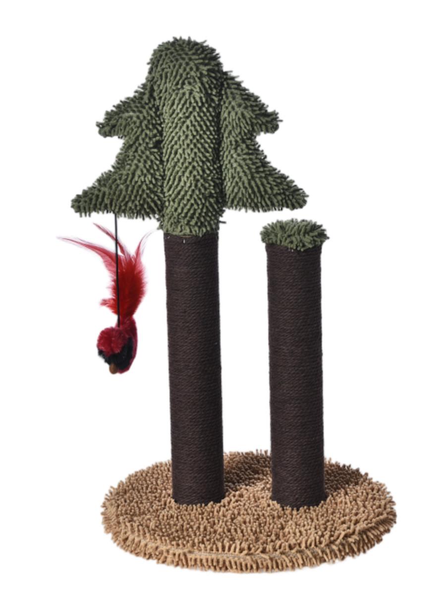 Max & Marlow Pine Tree with Toy Cat Scratching Post, 20-in
