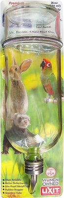 Lixit Chew Proof Glass Bottle for Small Animals & Birds, 26-oz