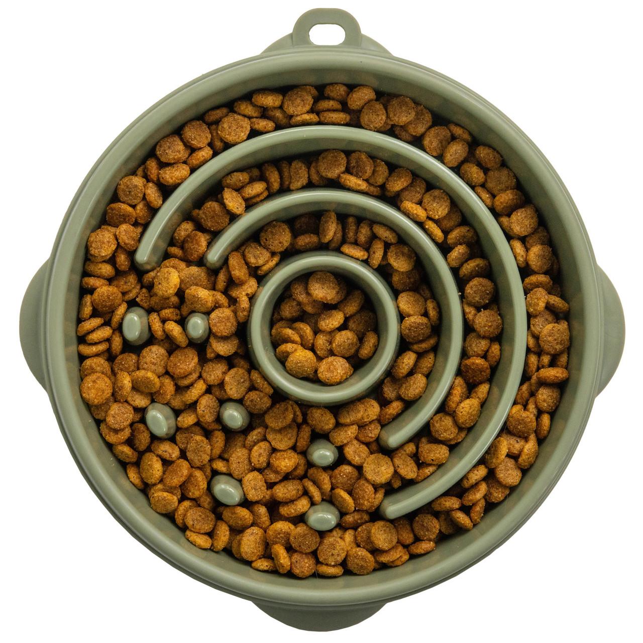 Outward Hound Fun Feeder Slo Bowl Dog Slow Feeder, Circle Sage, Large