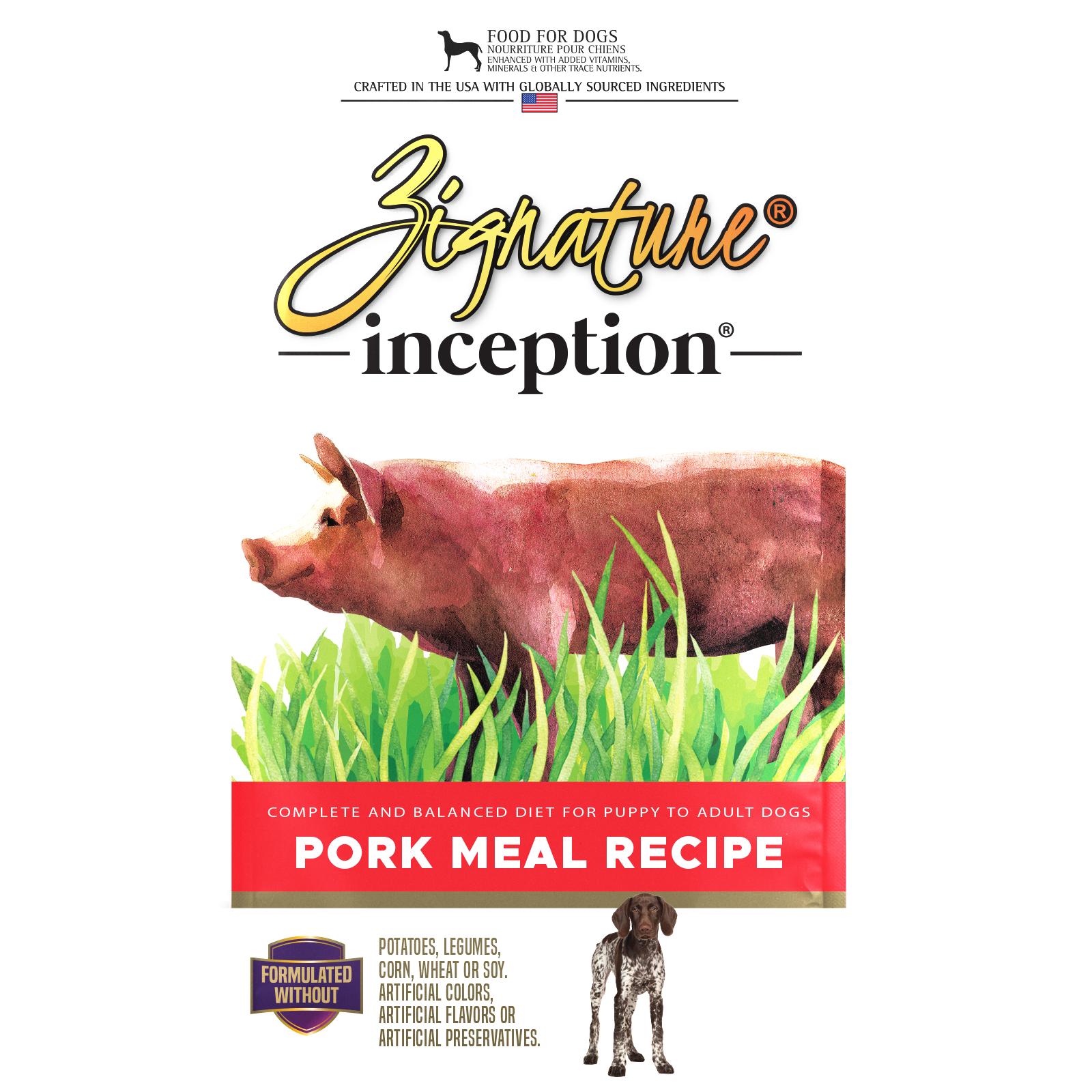 Zignature Inception Pork Recipe Dry Dog Food, 4-lb