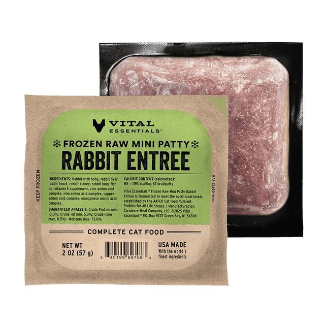 Vital Essentials Rabbit Entree Mini Patties Frozen Cat Food