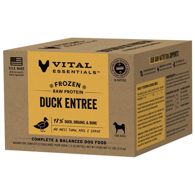 Vital Essentials Duck Entree Patties Frozen Dog Food, 4.7-lb