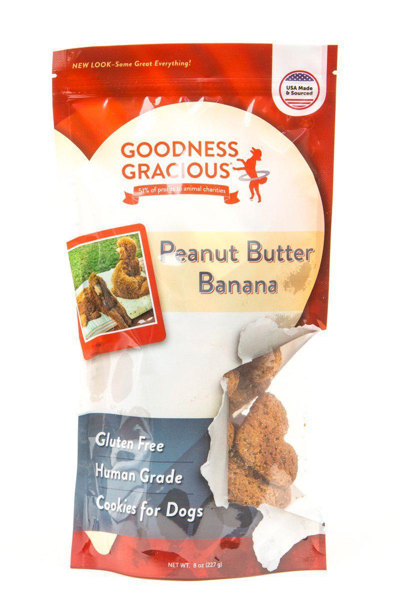 Goodness Gracious Peanut Butter Banana Cookies Dog Treats, 8-oz