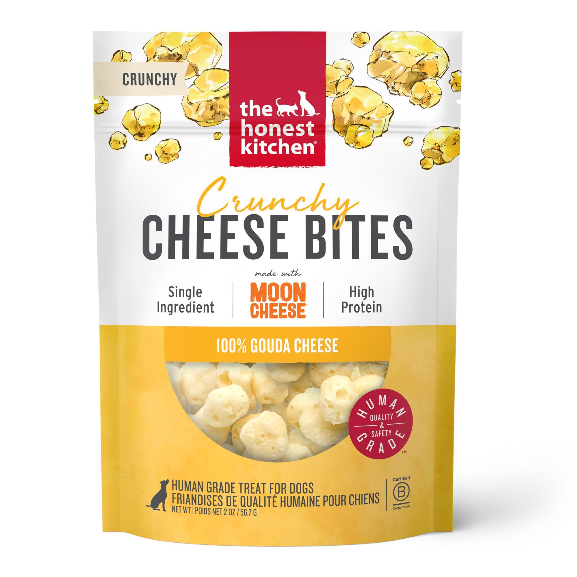 The Honest Kitchen Crunchy Cheese Bites Moon Cheese 100% Gouda Cheese Dog Treats, 2-oz