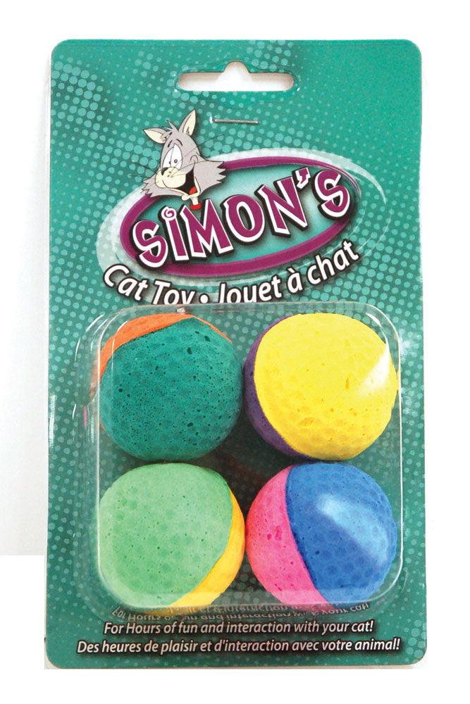 Simon's Two-Tone Sponge Balls Cat Toy
