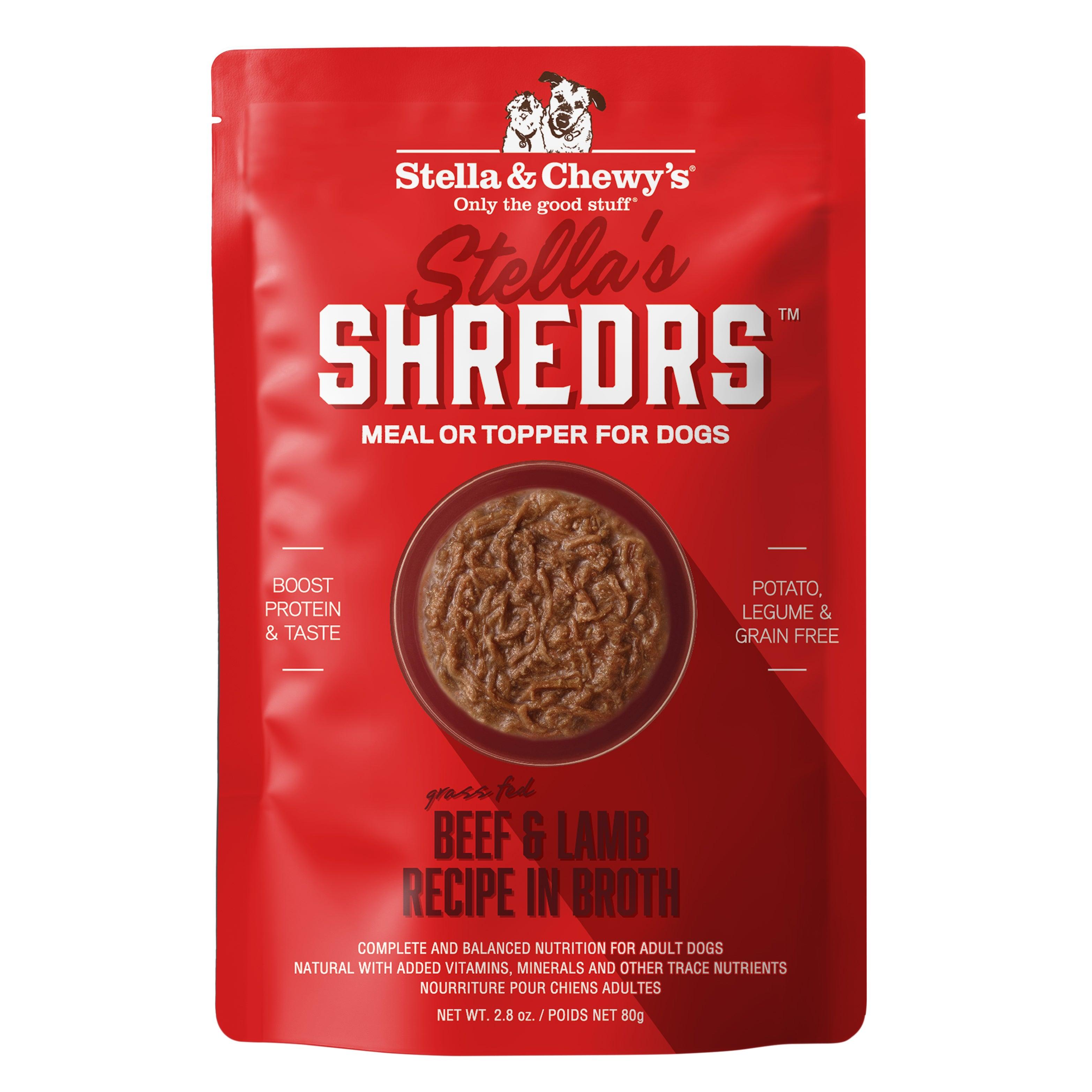 Stella & Chewy's Stella's Shredrs Beef & Lamb Recipe in Broth Wet Dog Food Pouch, 2.8-oz
