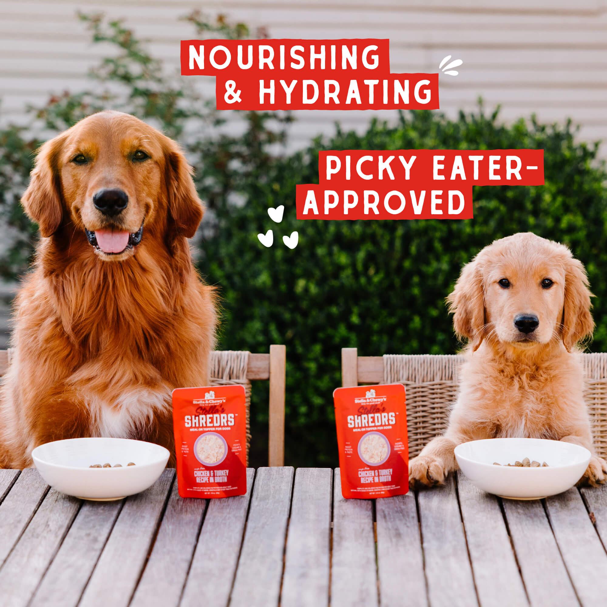 Stella & Chewy's Stella's Shredrs Beef & Salmon Recipe in Broth Wet Dog Food Pouch, 2.8-oz