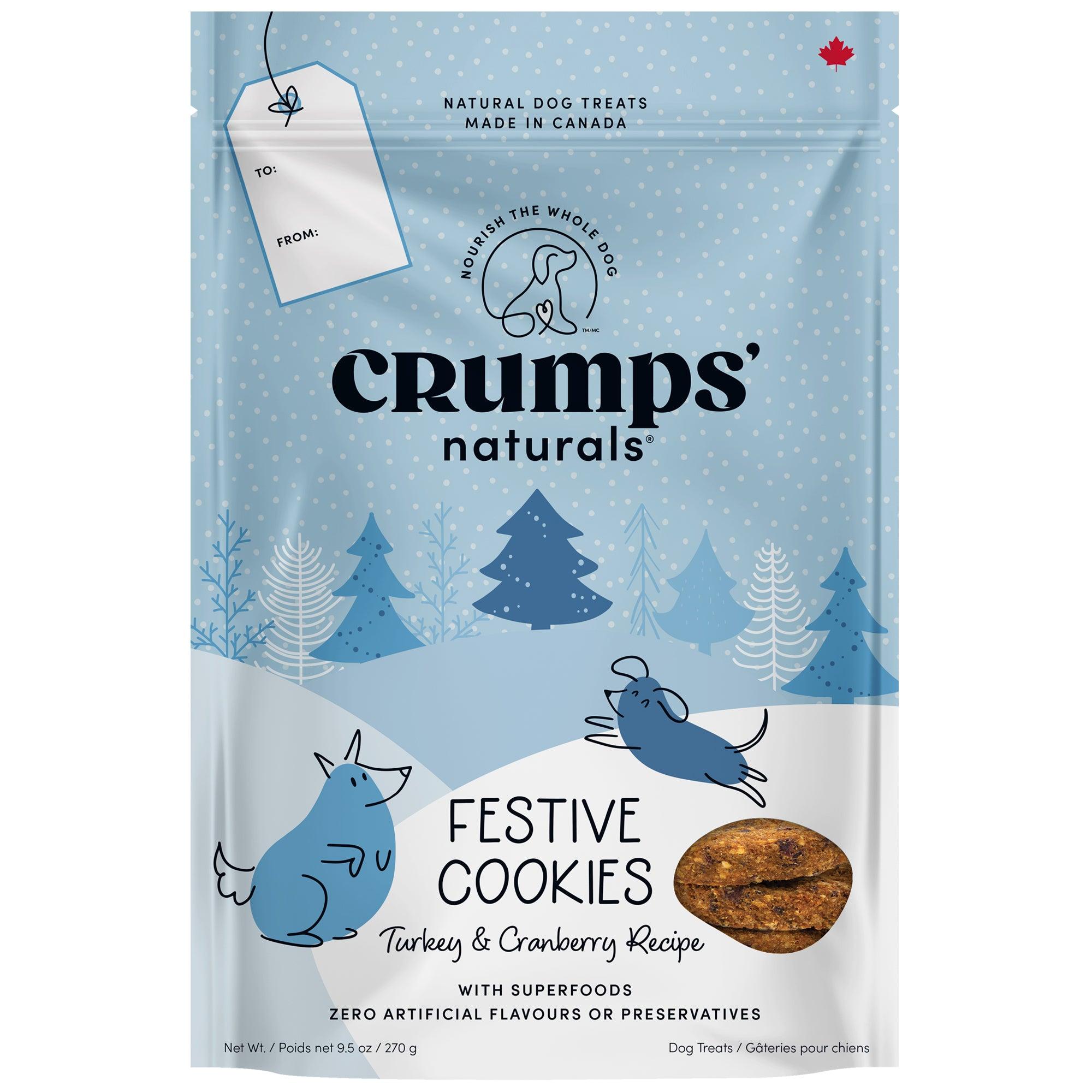 Crumps' Naturals Festive Cookies Turkey & Cranberry Dog Treats