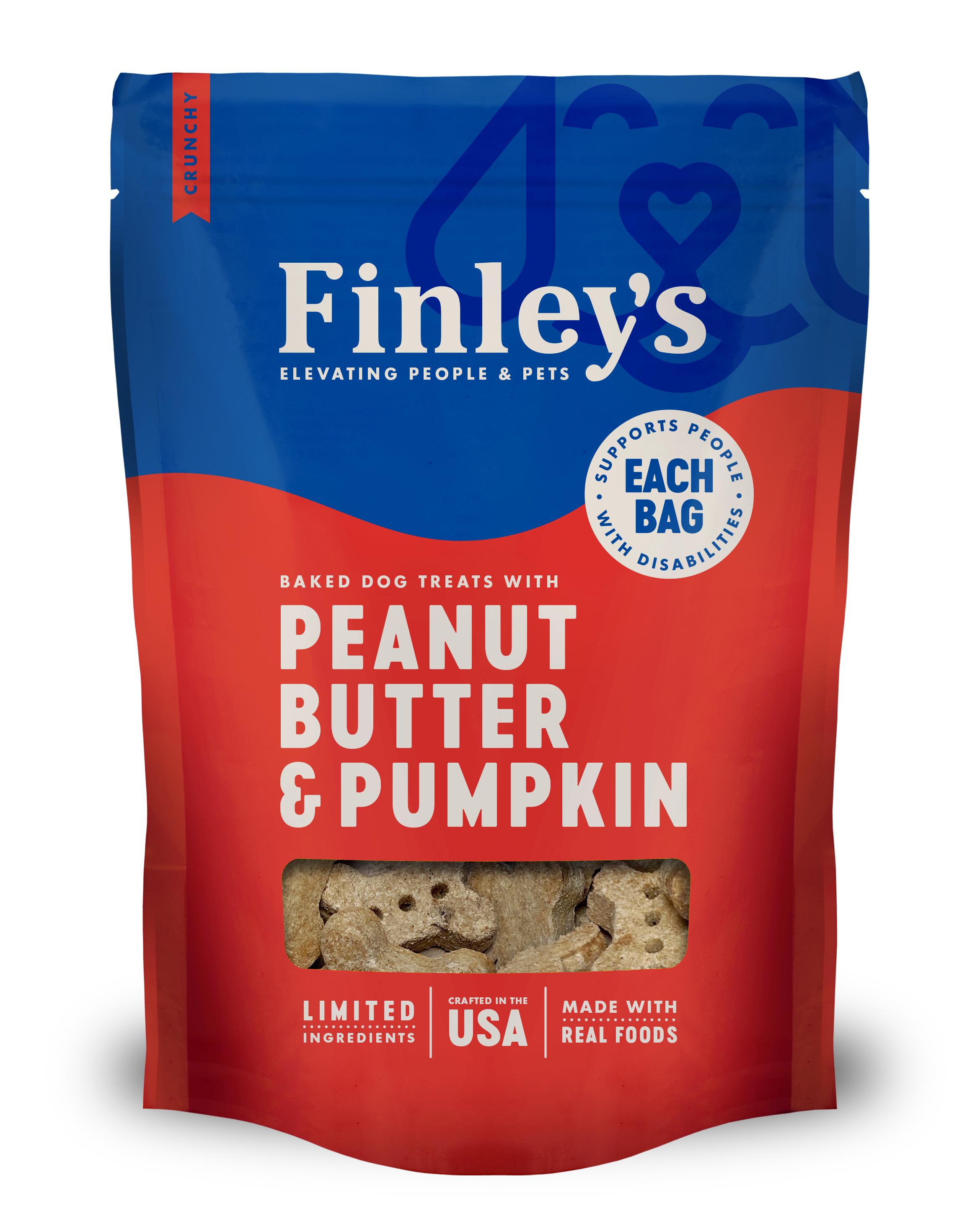 Finley's Peanut Butter & Pumpkin Crunchy Biscuit Wheat-Free Dog Treats, 6-oz