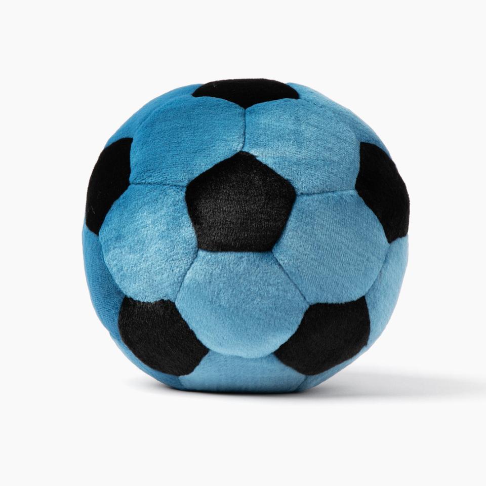 Fluff & Tuff Blue Soccer Ball Dog Toy