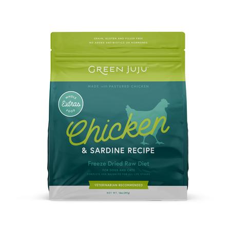 Green Juju Chicken & Sardine Extras Freeze-Dried Dog & Cat Food, 14-oz