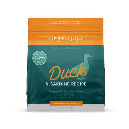 Green Juju Duck & Sardine Extras Freeze-Dried Dog & Cat Food, 14-oz